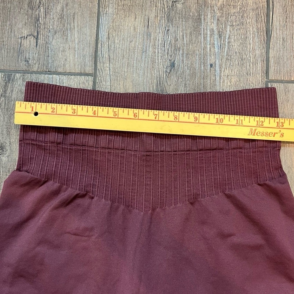 JoyLab Leggings Burgundy High Waisted Seamless Ribbed‎ Waistband Womens Large - Picture 4 of 7